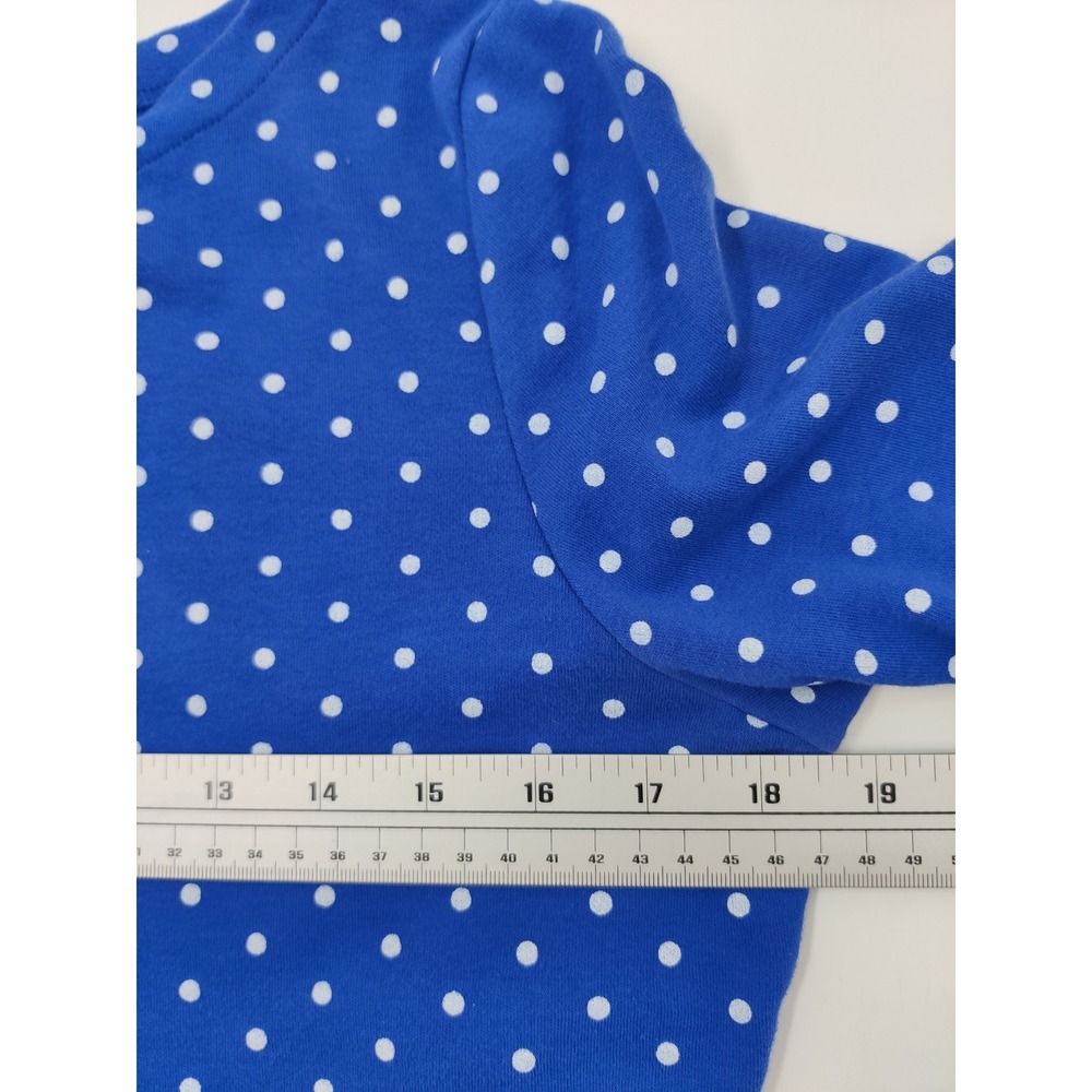 Karen Scott Womens Top PL Blue Polka Dot 3/4 Sleeve Boat Neck Knit‎ Casual - Picture 6 of 7